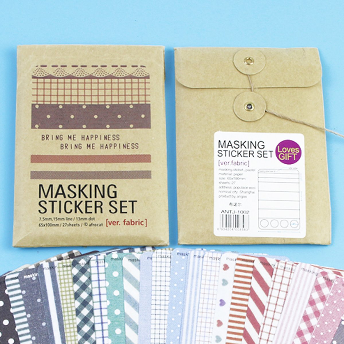 Set van 27 vellen Masking Tape | Beschrijfbaar Washi Tape | Tape voor Bulletjournals en Scrapbooking